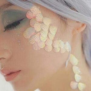 Mermaid Iridescent Scales Makeup Stickers With Adhesive Gems